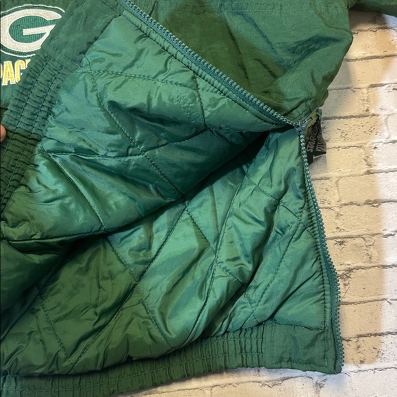 VINTAGE Starter mens L Large NFL football 1/2 zip Green Bay packers jacket - Picture 6 of 11